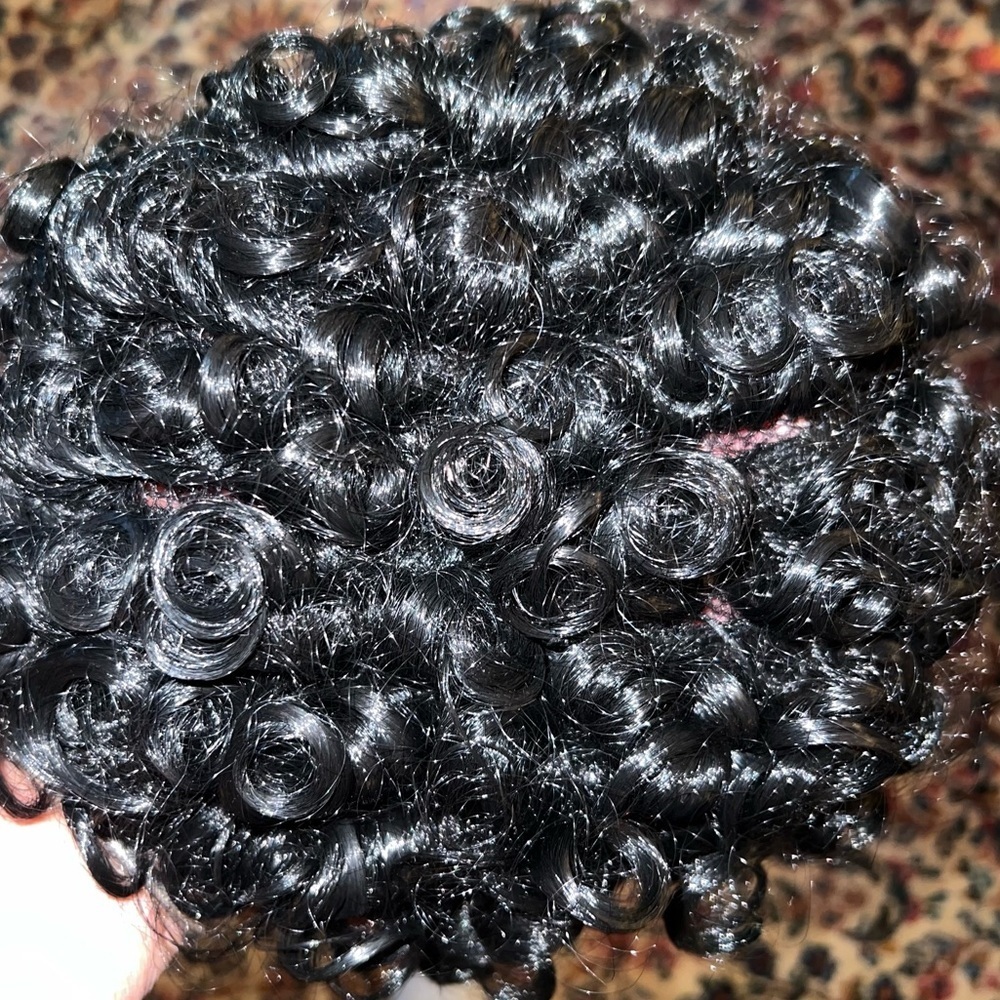 NWOT Curly black hair wig for Halloween